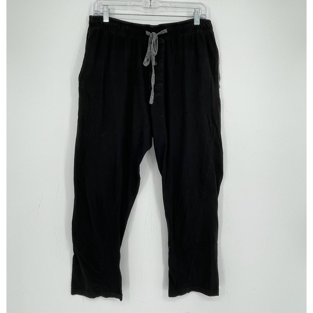 Jake & Co Men's Black Cotton Lounge Pajama Pants Drawstring Pockets Size Large